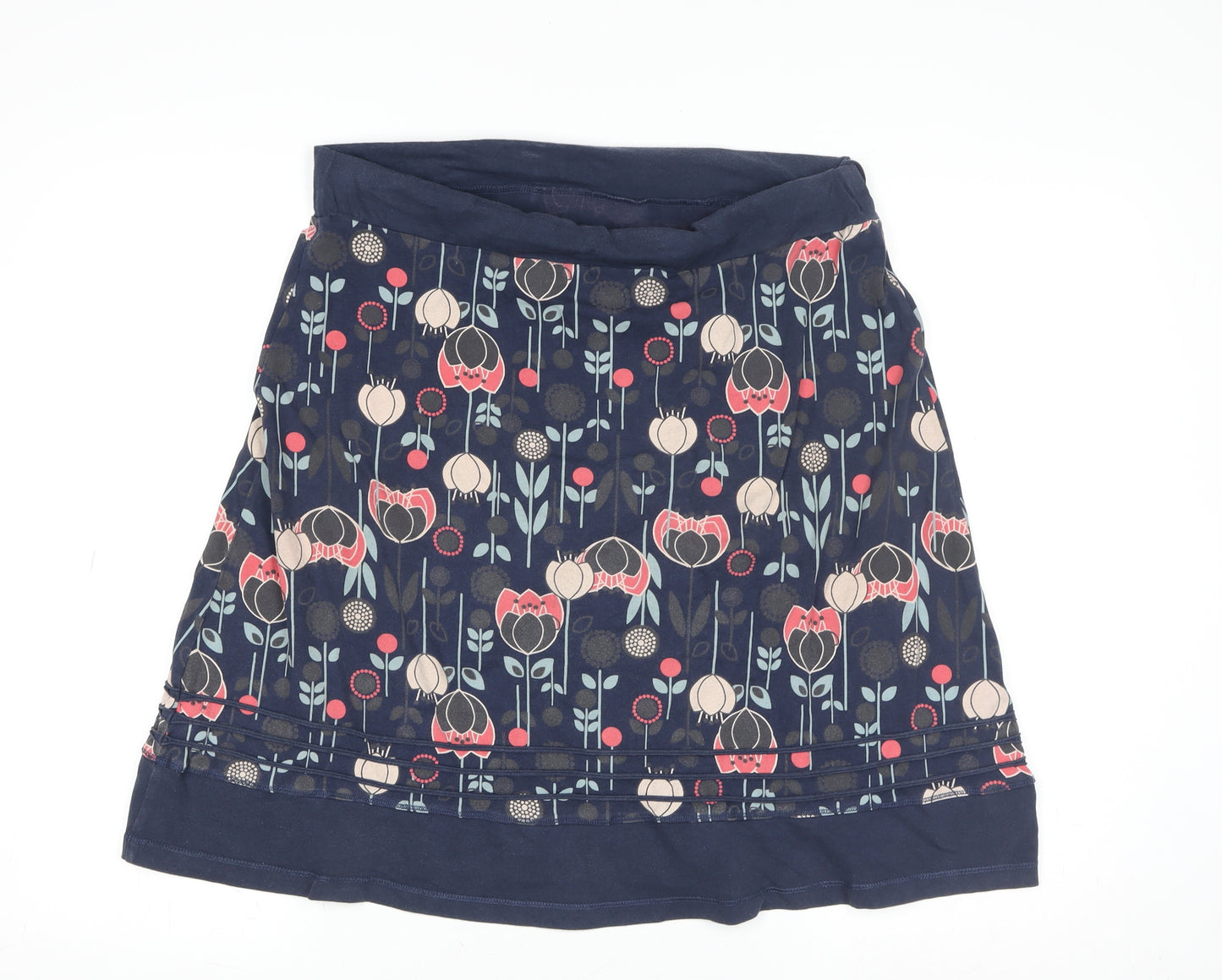 Mantaray Women’s Blue Floral A-Line Cotton Skirt Size 14