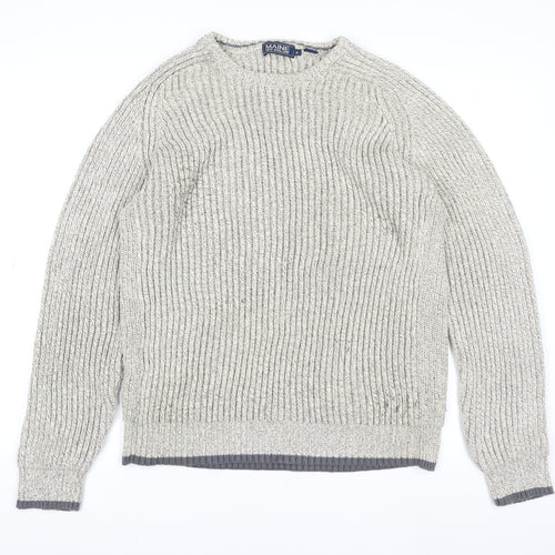 Maine New England Mens Beige XL Chunky Knit Cotton Jumper