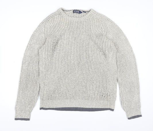 Maine New England Mens Beige XL Chunky Knit Cotton Jumper