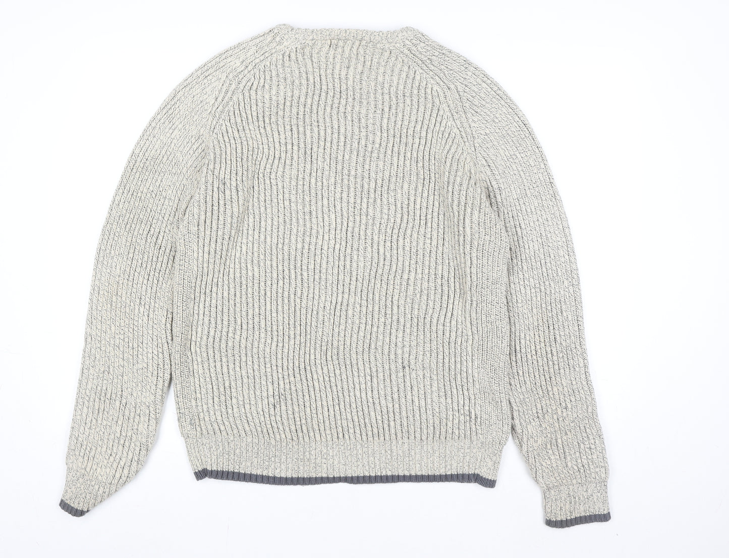 Maine New England Mens Beige XL Chunky Knit Cotton Jumper