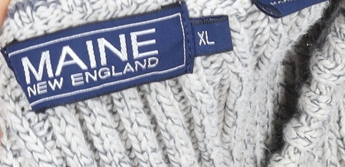 Maine New England Mens Beige XL Chunky Knit Cotton Jumper