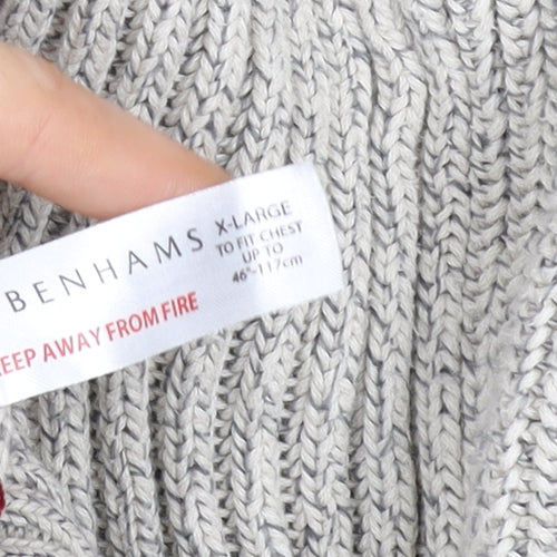 Maine New England Mens Beige XL Chunky Knit Cotton Jumper