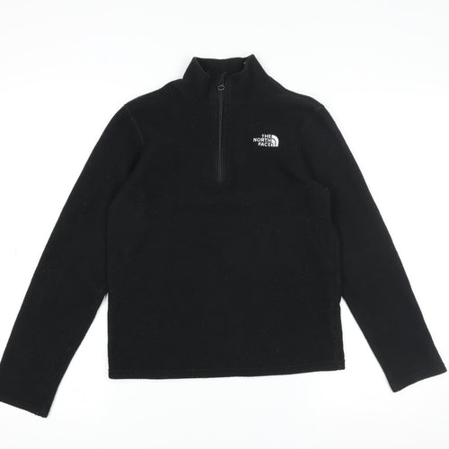 The North Face Boys Black Fleece 1/4 Zip Lightweight Jacket Size 12 Years