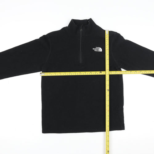 The North Face Boys Black Fleece 1/4 Zip Lightweight Jacket Size 12 Years
