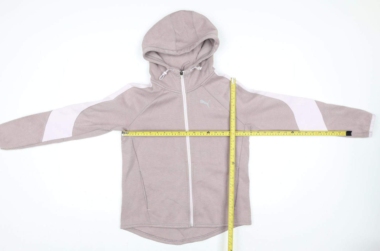 Puma Women Beige Hooded Full Zip Track Jacket Size 10