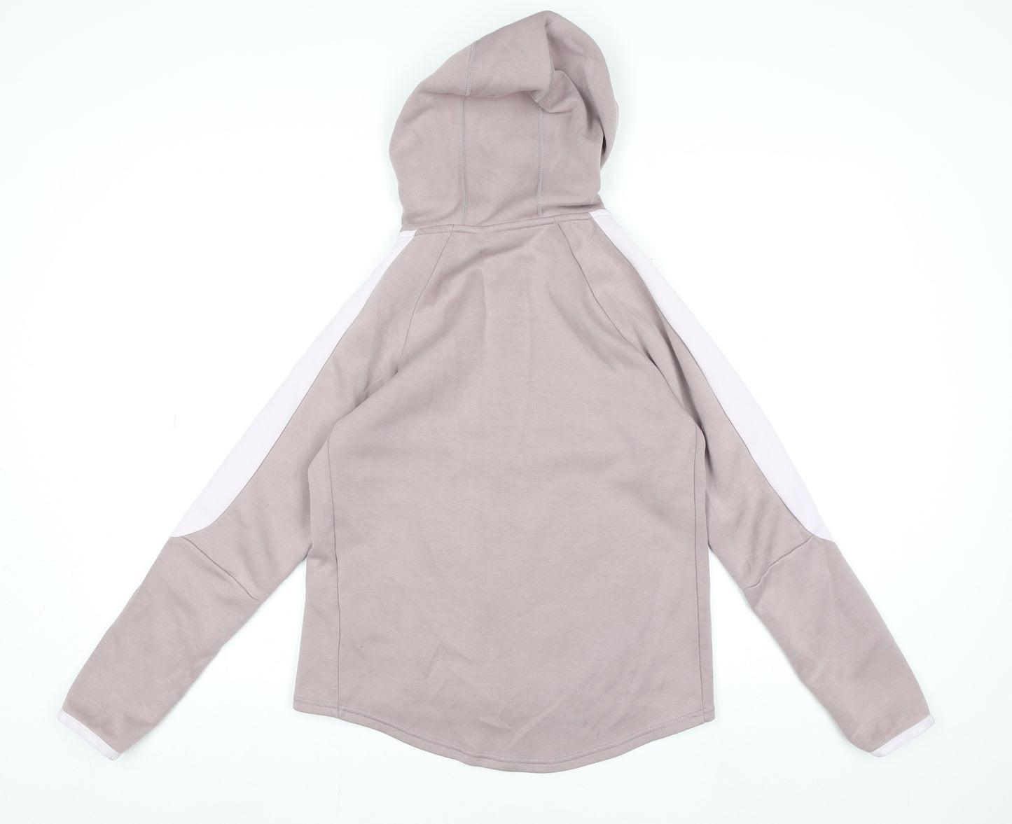 Puma Women Beige Hooded Full Zip Track Jacket Size 10