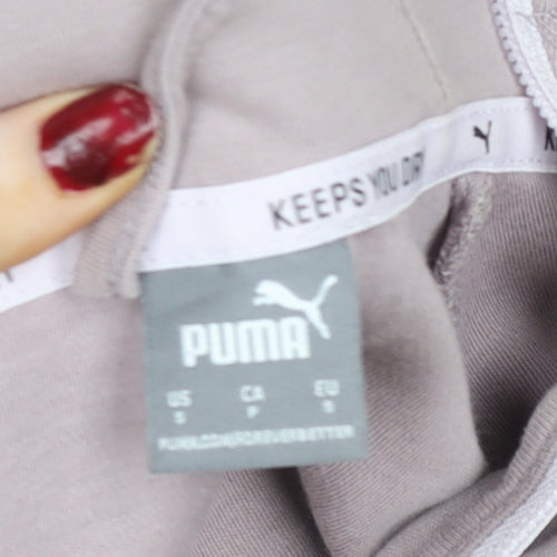 Puma Women Beige Hooded Full Zip Track Jacket Size 10