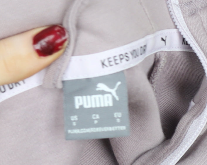 Puma Women Beige Hooded Full Zip Track Jacket Size 10