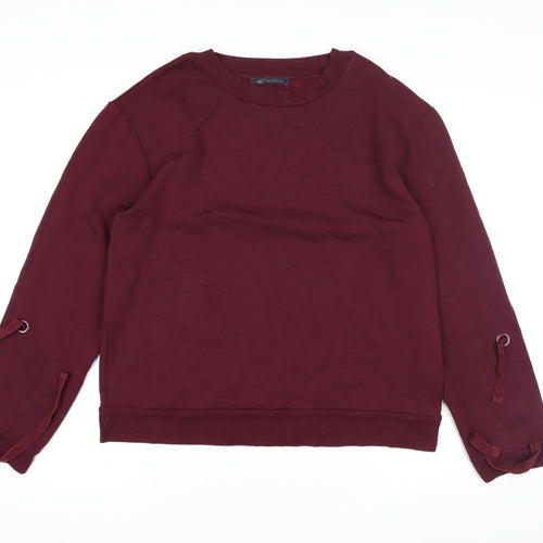 Marks and Spencer Women Berry Sweatshirt UK 14 Cotton Blend Pullover