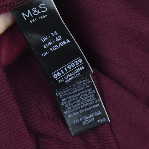 Marks and Spencer Women Berry Sweatshirt UK 14 Cotton Blend Pullover