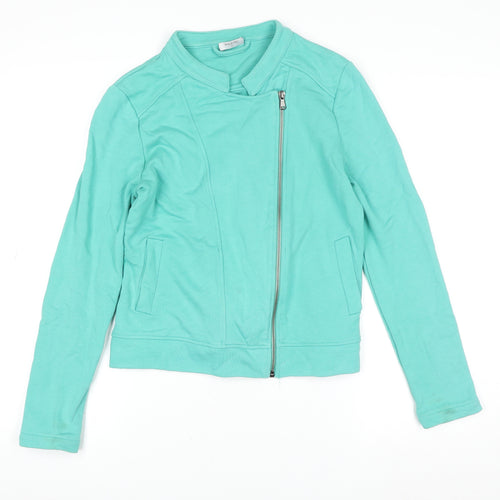 Bella di Notte Women Green Cotton Zip Basic Jacket Size 12