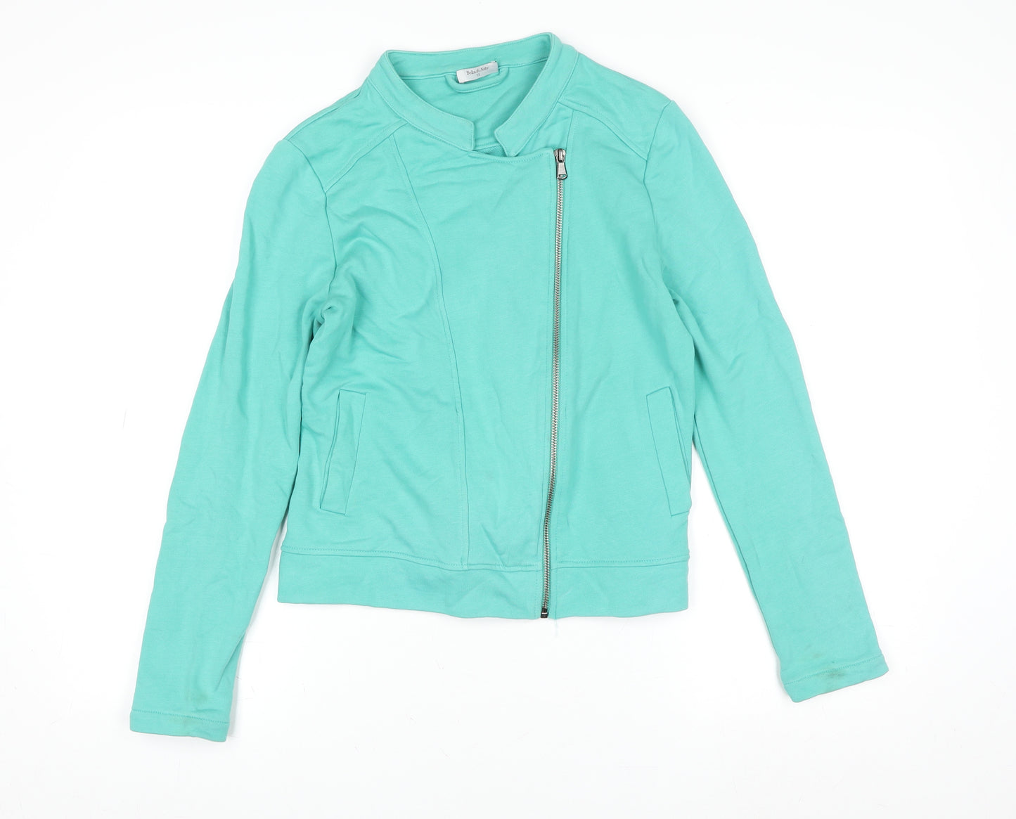 Bella di Notte Women Green Cotton Zip Basic Jacket Size 12