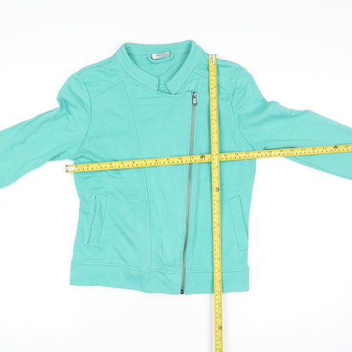 Bella di Notte Women Green Cotton Zip Basic Jacket Size 12