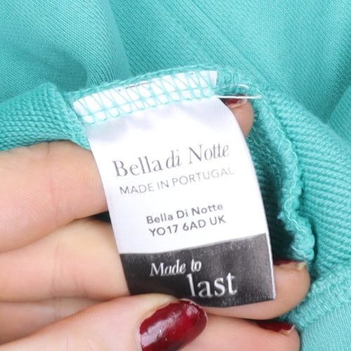 Bella di Notte Women Green Cotton Zip Basic Jacket Size 12