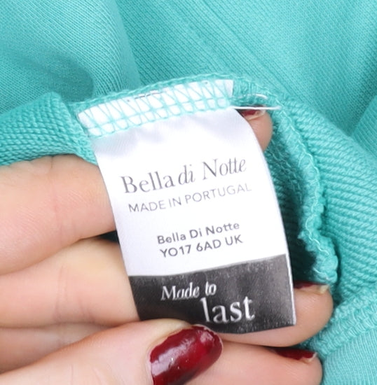 Bella di Notte Women Green Cotton Zip Basic Jacket Size 12