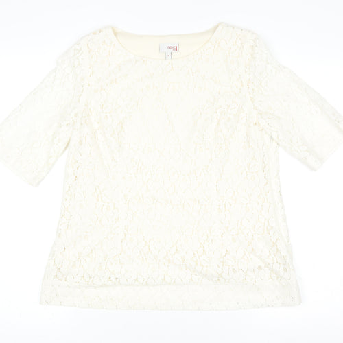 Next Women’s Ivory Lace Short Sleeve Blouse Size 14