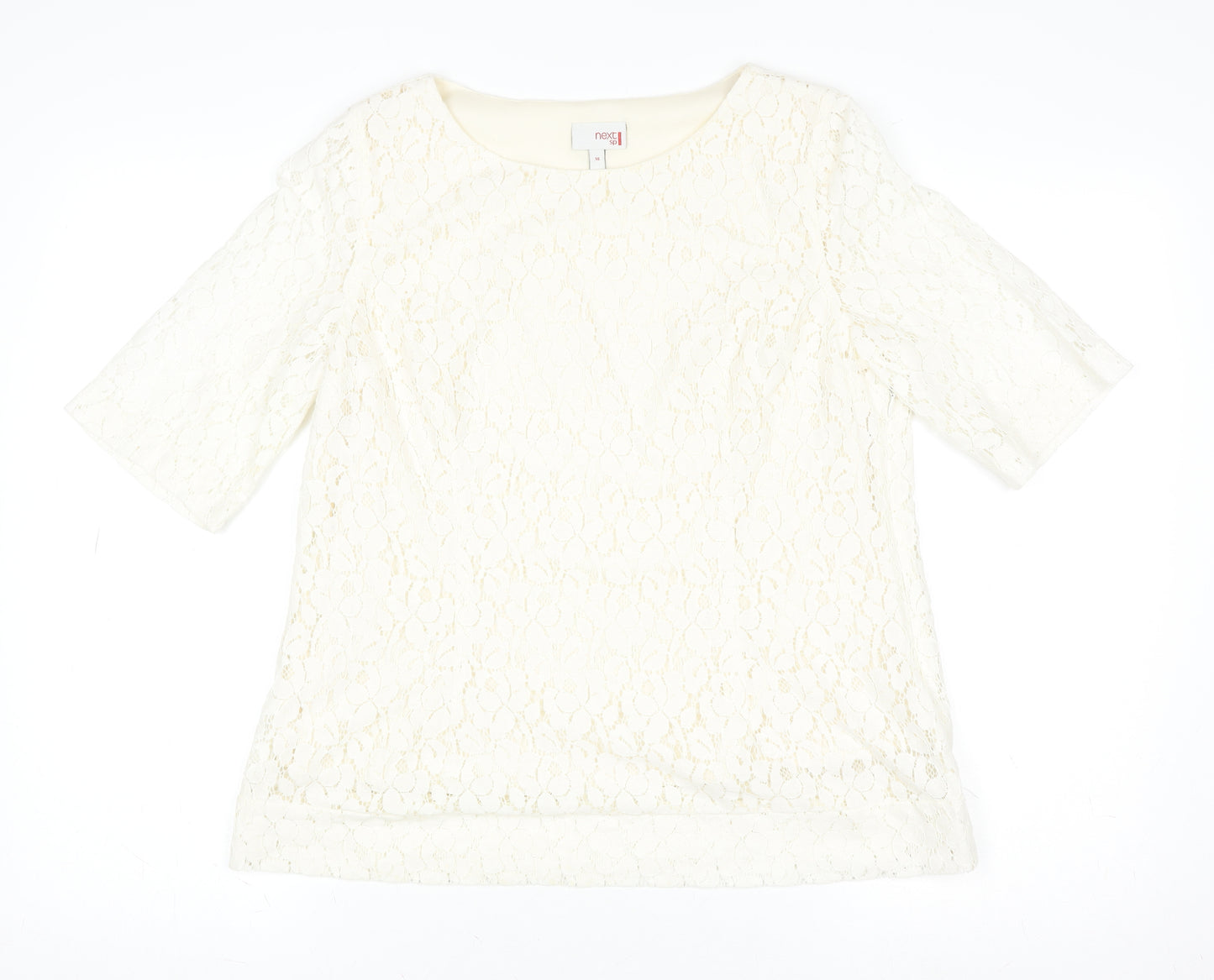 Next Women’s Ivory Lace Short Sleeve Blouse Size 14