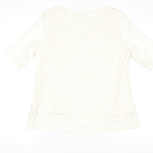 Next Women’s Ivory Lace Short Sleeve Blouse Size 14