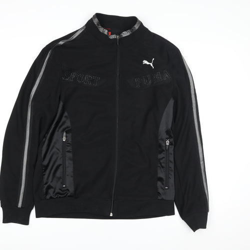 Puma Women's Black Track Jacket M Full Zip Lightweight Sportswear