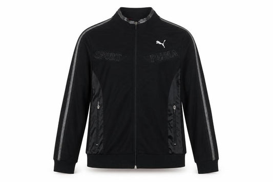 Front view of Puma Women's Black Track Jacket M Full Zip Lightweight Sportswear