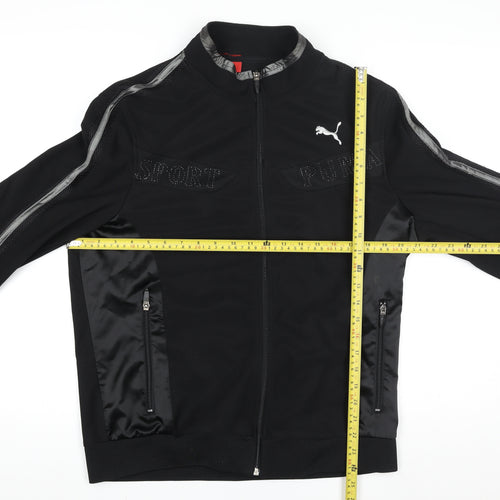 Puma Women's Black Track Jacket M Full Zip Lightweight Sportswear