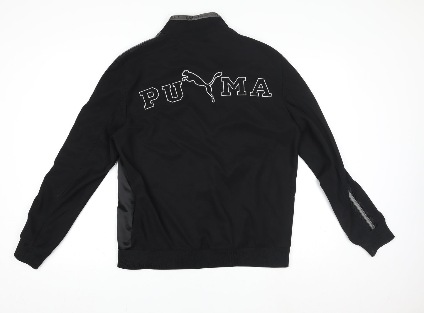 Puma Women's Black Track Jacket M Full Zip Lightweight Sportswear