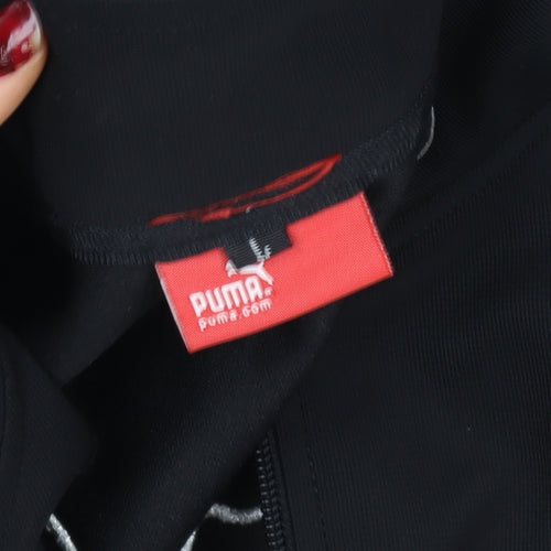 Puma Women's Black Track Jacket M Full Zip Lightweight Sportswear