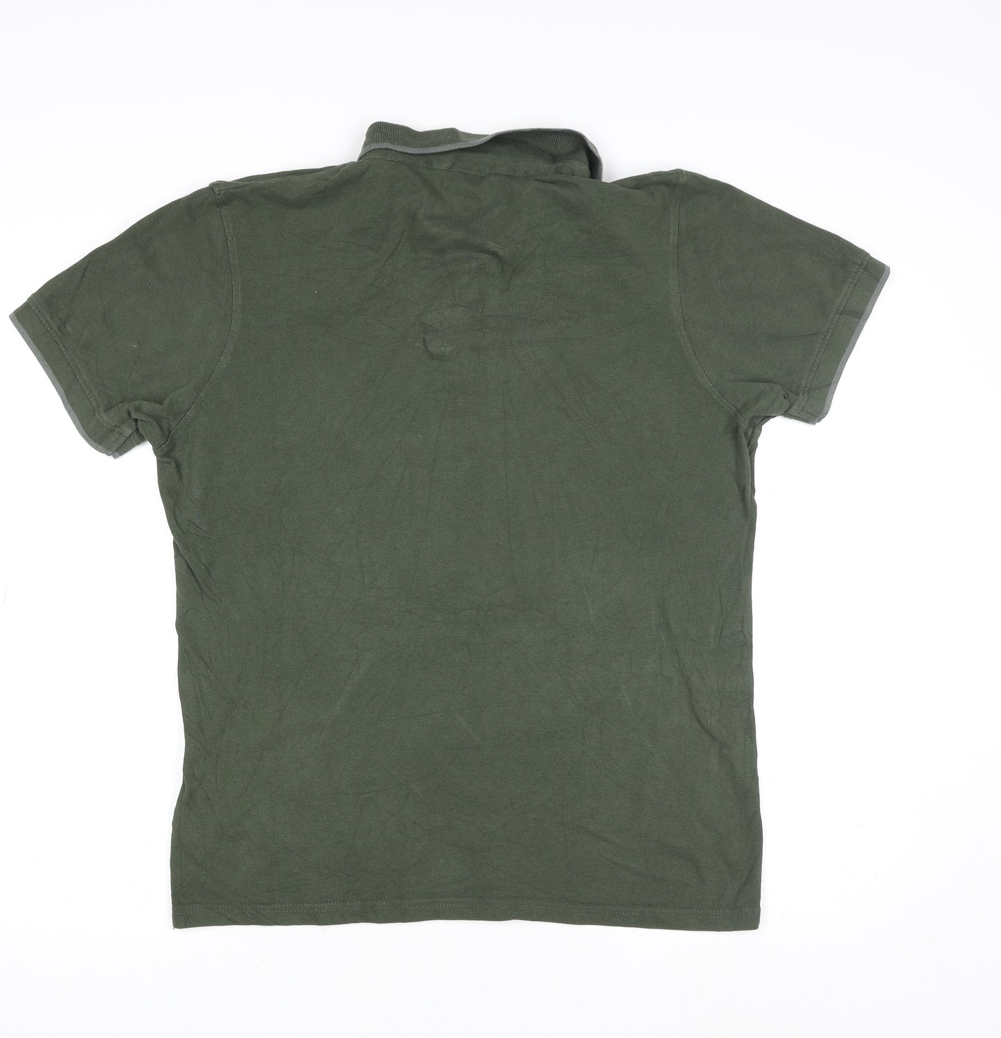 Crosshatch Men's Green Regular Fit Cotton Polo Shirt L