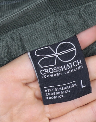 Crosshatch Men's Green Regular Fit Cotton Polo Shirt L
