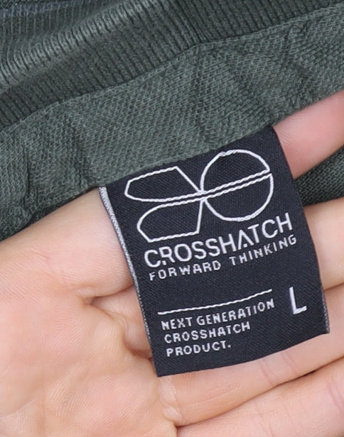 Crosshatch Men's Green Regular Fit Cotton Polo Shirt L