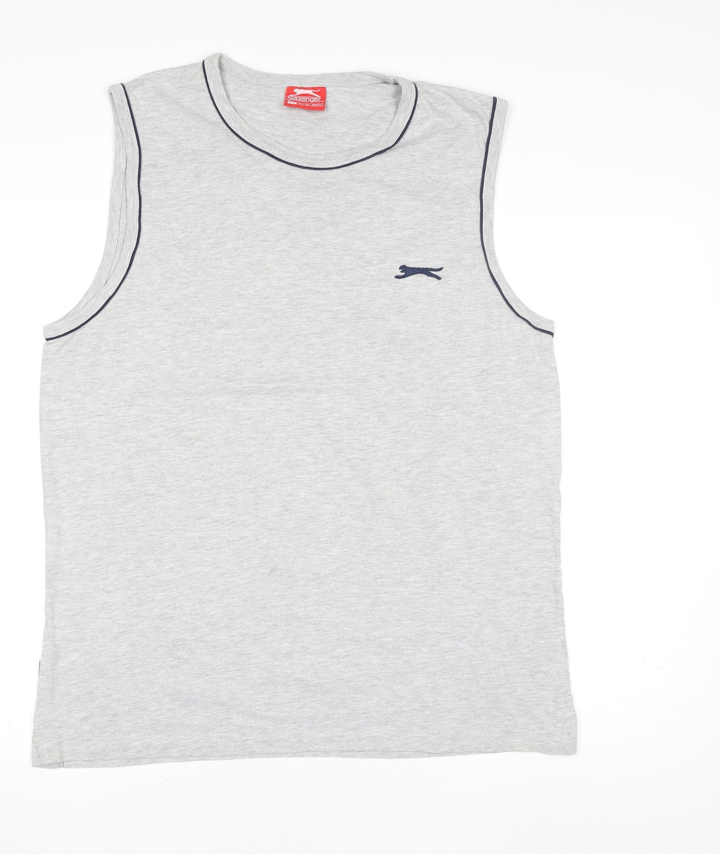 Slazenger Mens Grey Tank Top Sleeveless Gym Vest Size L