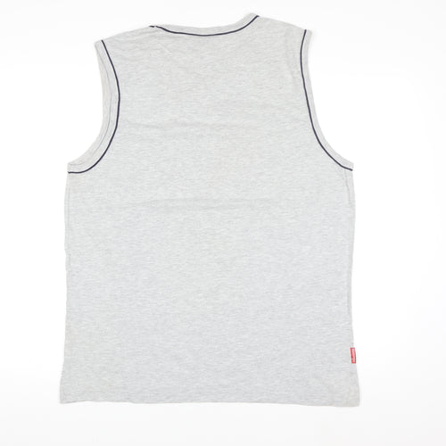 Slazenger Mens Grey Tank Top Sleeveless Gym Vest Size L
