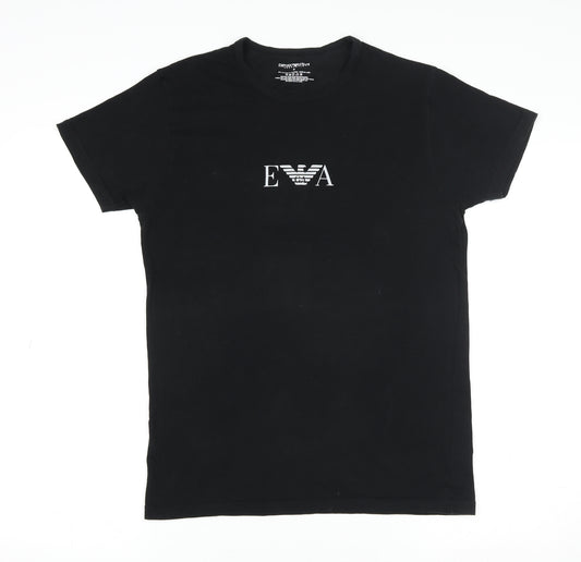 Emporio Armani Men’s Black Cotton Stretch Crew Neck T-Shirt Size M