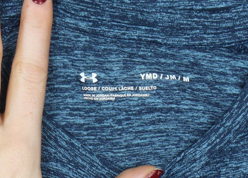 Under Armour Blue Teens M Loose Fit Active T-Shirt 100% Polyester