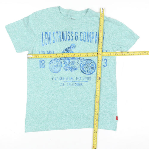 Levi's Boys Green Graphic Motorcycle Cotton Blend T-Shirt 8-10 Years