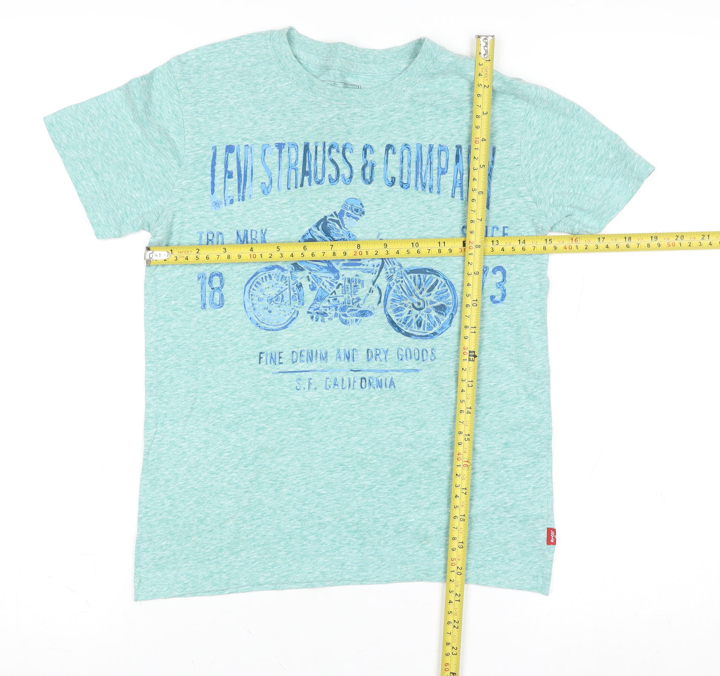 Levi's Boys Green Graphic Motorcycle Cotton Blend T-Shirt 8-10 Years