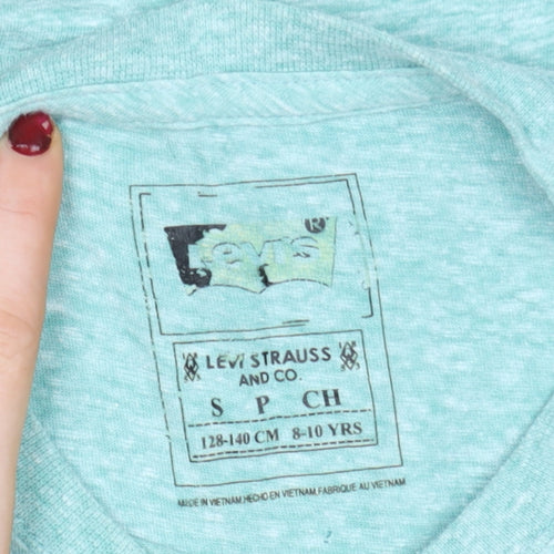 Levi's Boys Green Graphic Motorcycle Cotton Blend T-Shirt 8-10 Years