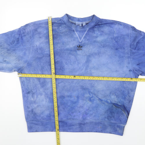 Adidas Women’s Blue Tie-Dye Crew Neck Pullover Sweatshirt Size 8