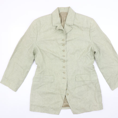 Esprit Women's Beige Linen Single-Breasted Blazer Size M