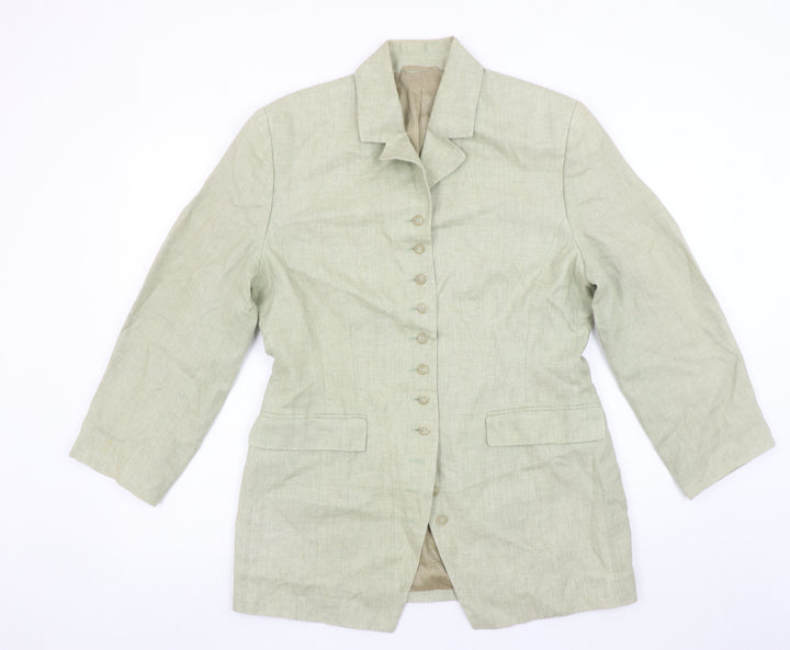 Esprit Women's Beige Linen Single-Breasted Blazer Size M