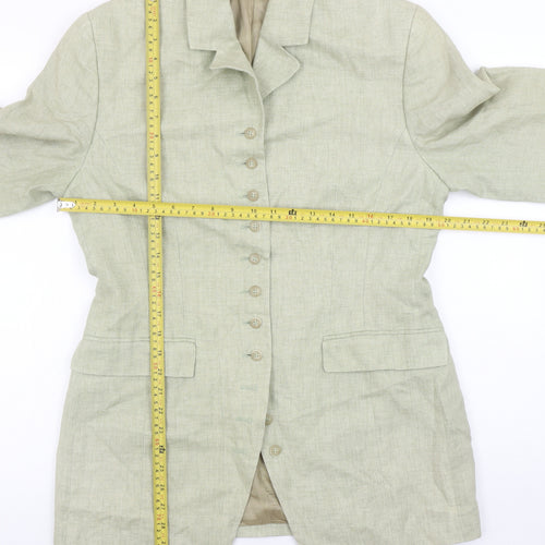 Esprit Women's Beige Linen Single-Breasted Blazer Size M