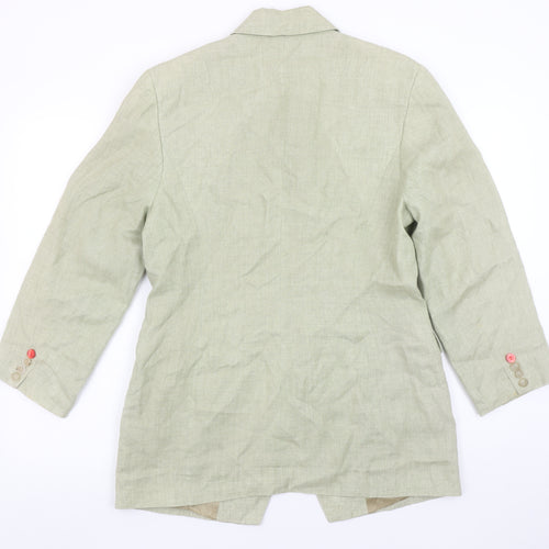 Esprit Women's Beige Linen Single-Breasted Blazer Size M