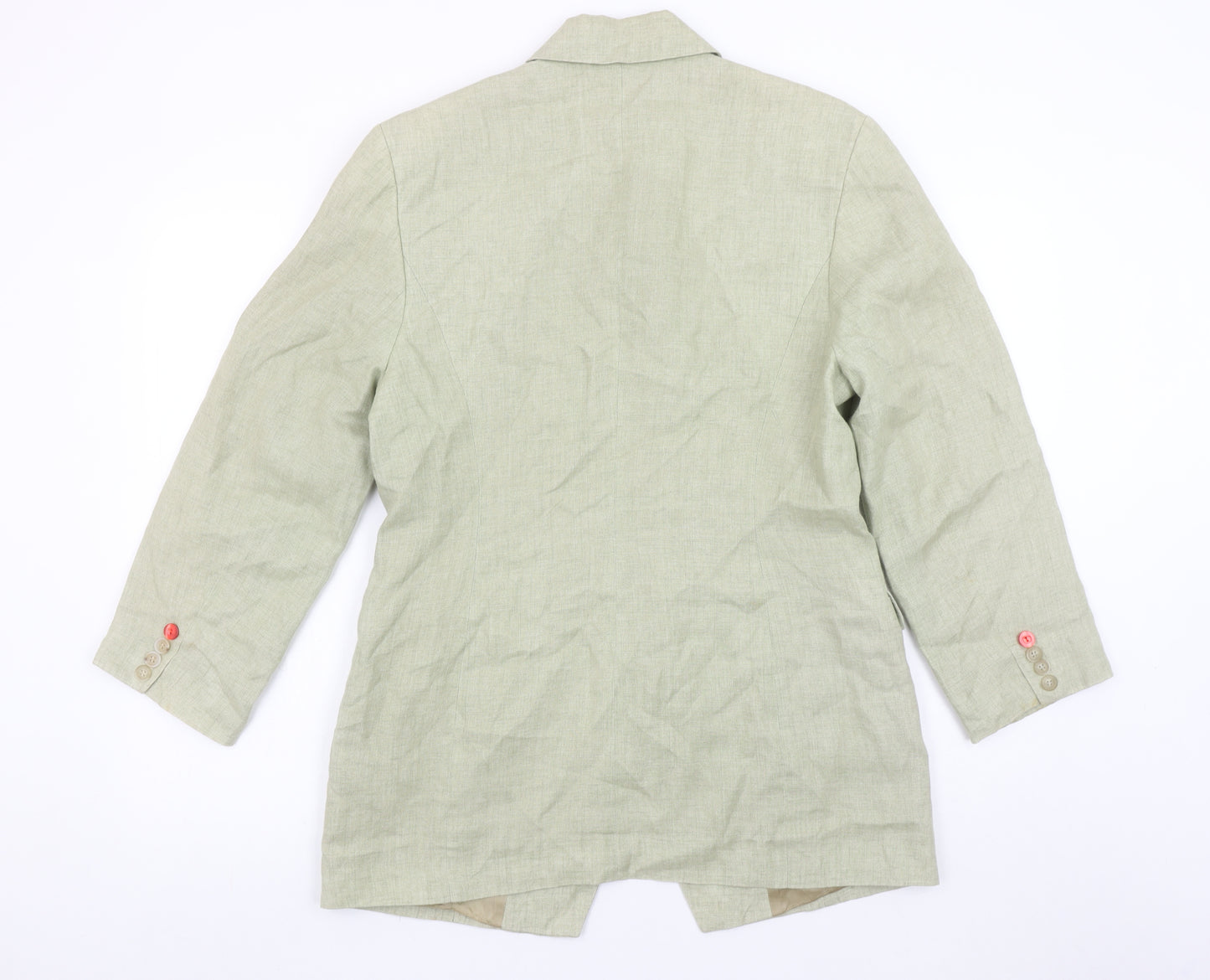 Esprit Women's Beige Linen Single-Breasted Blazer Size M