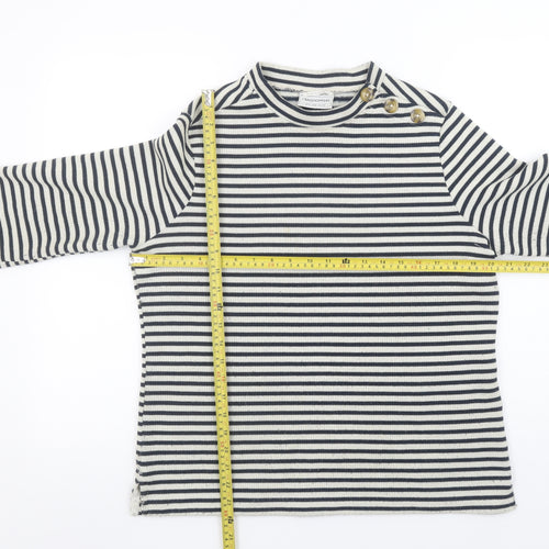 Craghoppers Women Navy Stripe Long Sleeve Button Sweatshirt UK14
