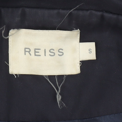 Reiss Women's Black Small Trench Coat Cotton Blend Double Breasted