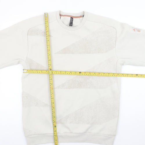 adidas Men Beige Graphic Pullover Sweatshirt M Regular Fit
