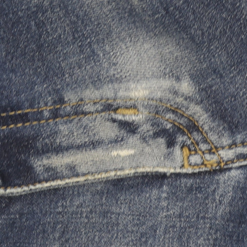 Carhartt Men’s Blue Straight Fit 32x34 Distressed Denim Jeans