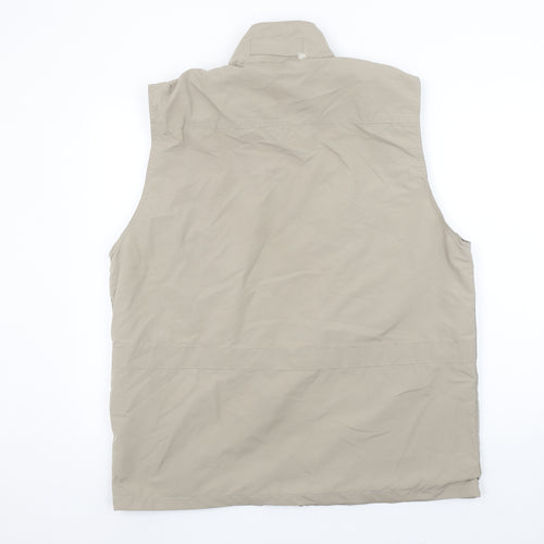 Champion Mens Beige L Waistcoat Bodywarmer Vest Outdoor Multi Pocket