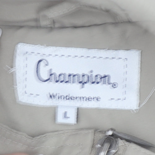 Champion Mens Beige L Waistcoat Bodywarmer Vest Outdoor Multi Pocket