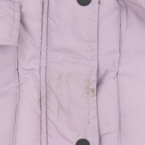 Brave Soul Womens Purple Long Puffer Coat Hooded XS